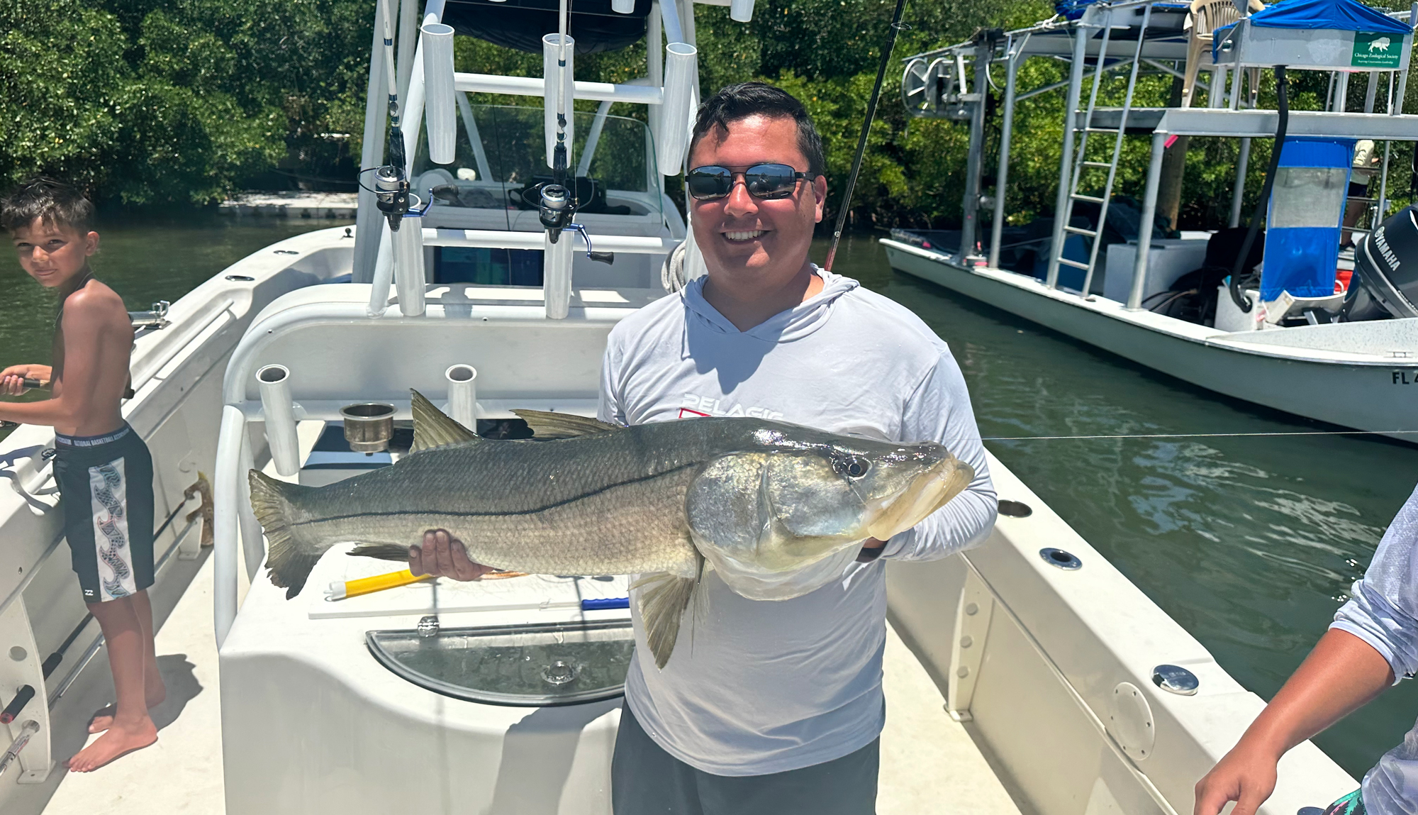 SiestaKation Charters, customer with big snook